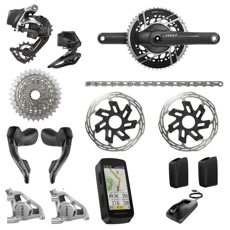 GRUPPO COMPLETO SRAM RED AXS E1 12V CON POWERMETER E HAMMERHEAD KAROO